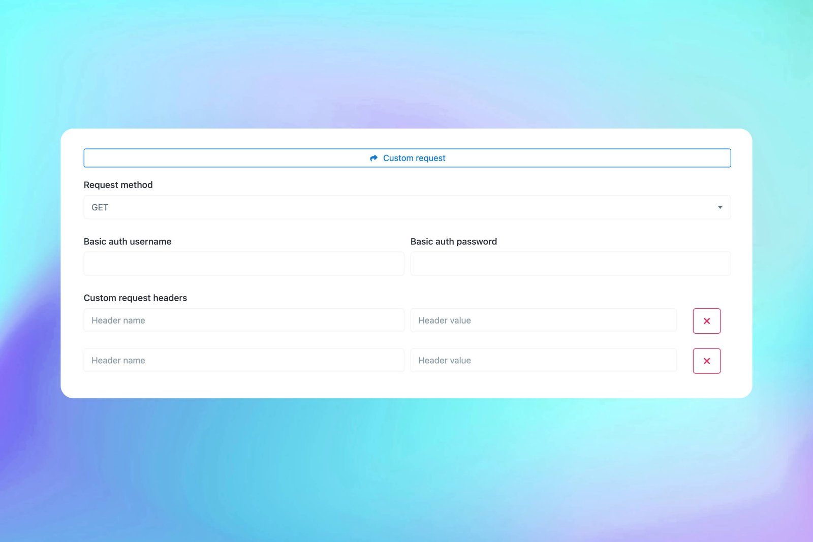 Capture d'écran de la fonctionnalité de requêtes HTTP personnalisées du moniteur d'application